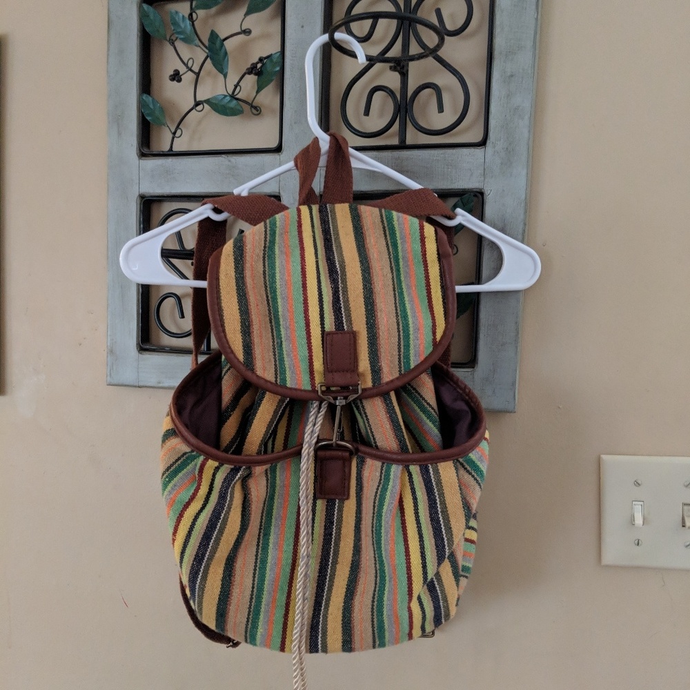 Boho vintage draw string back pack